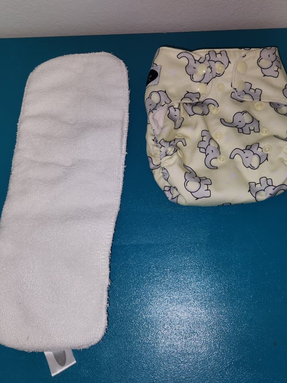Imagine Baby Pocket Cloth Diaper Elephant Print Cover with Bamboo Insert OS